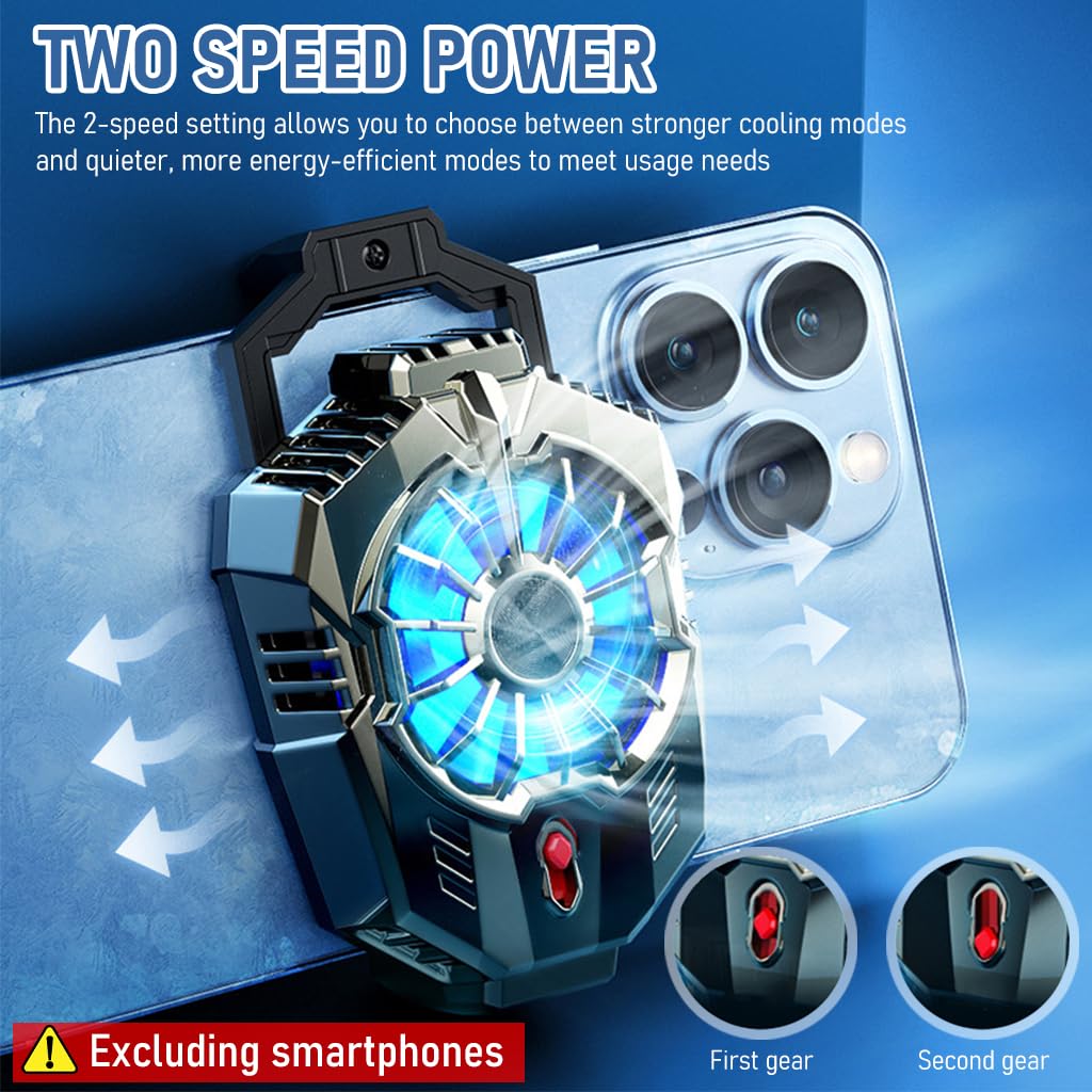 Verilux Phone Cooler for Gaming, Universal Moblie Cooler with Two Cooling Speeds, Mobile Phone Radiator Case for iPhone Android Smartphones from 4.5 to 7in, Cell Phone Cooler for Gaming Phone Verilux Phone Cooler for Gaming, Universal Moblie Cooler with Two Cooling Speeds, Mobile Phone Radiator Case for iPhone Android Smartphones from 4.5 to 7in, Cell Phone Cooler for Gaming Phone